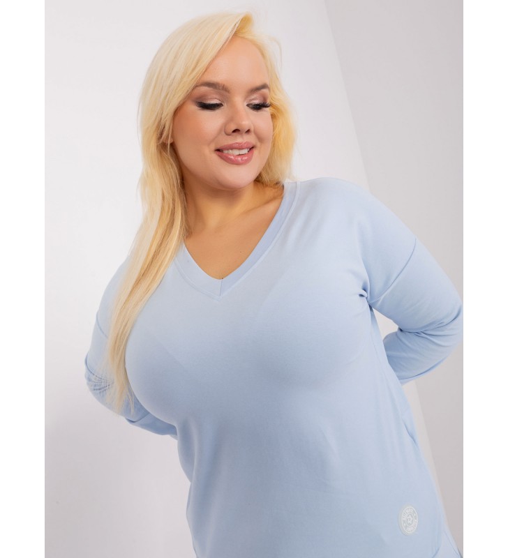 Bluzka plus size RV-BZ-9259.97 jasny niebieski