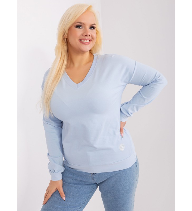 Bluzka plus size RV-BZ-9259.97 jasny niebieski