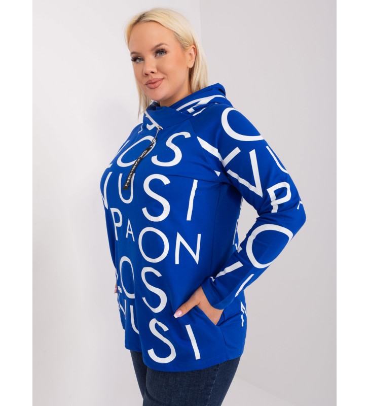 Bluza plus size RV-BL-5056-1.95 kobaltowy