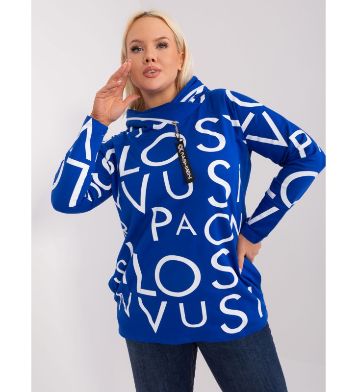 Bluza plus size RV-BL-5056-1.95 kobaltowy