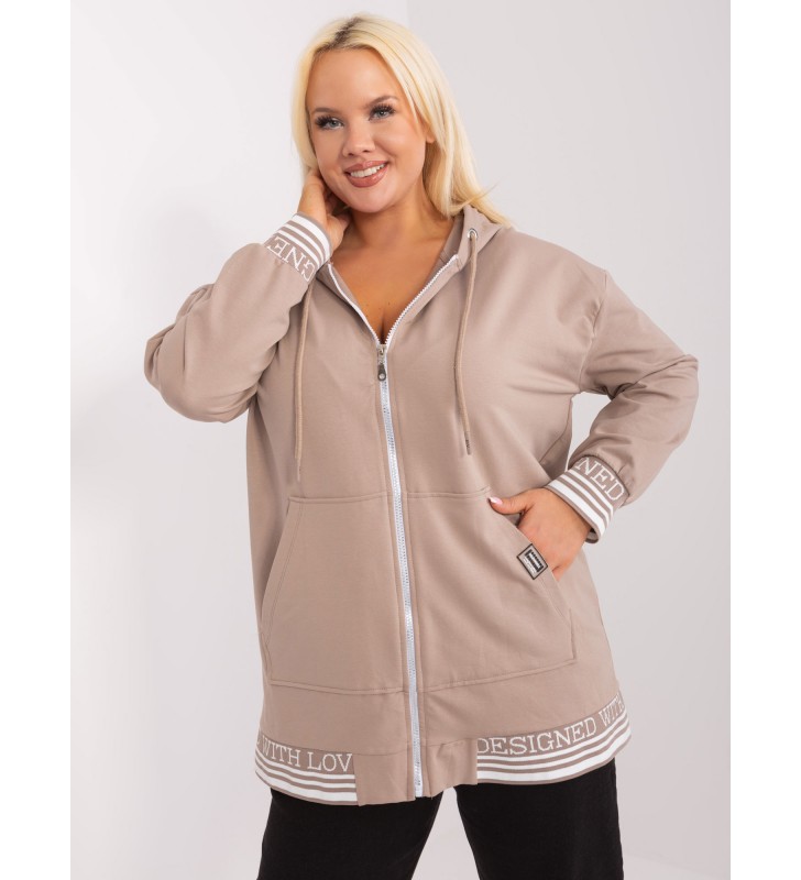 Bluza plus size RV-BL-8190.09P ciemny bezowy