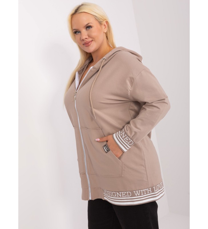 Bluza plus size RV-BL-8190.09P ciemny bezowy