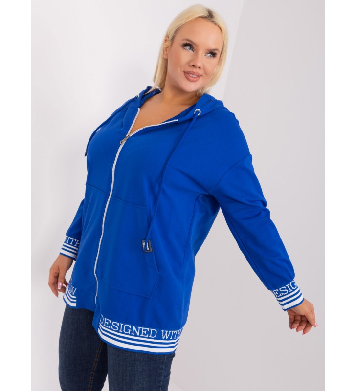 Bluza plus size RV-BL-8190.09P kobaltowy