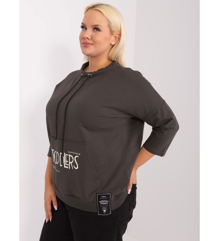 Bluzka plus size RV-BZ-8106.96 ciemny khaki