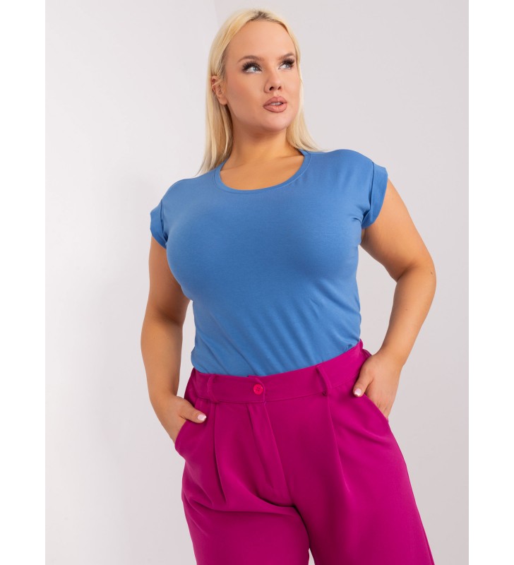 T-shirt plus size RV-TS-4833.29 ciemny niebieski