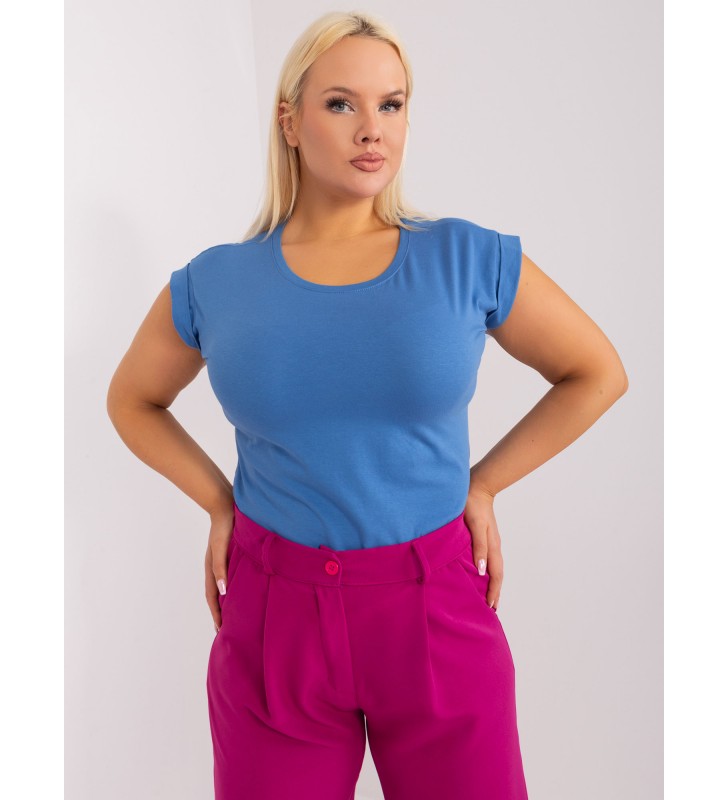 T-shirt plus size RV-TS-4833.29 ciemny niebieski