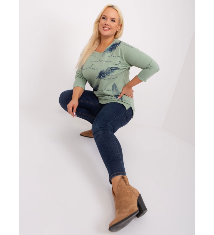 Bluzka plus size RV-BZ-9433.81 pistacjowy