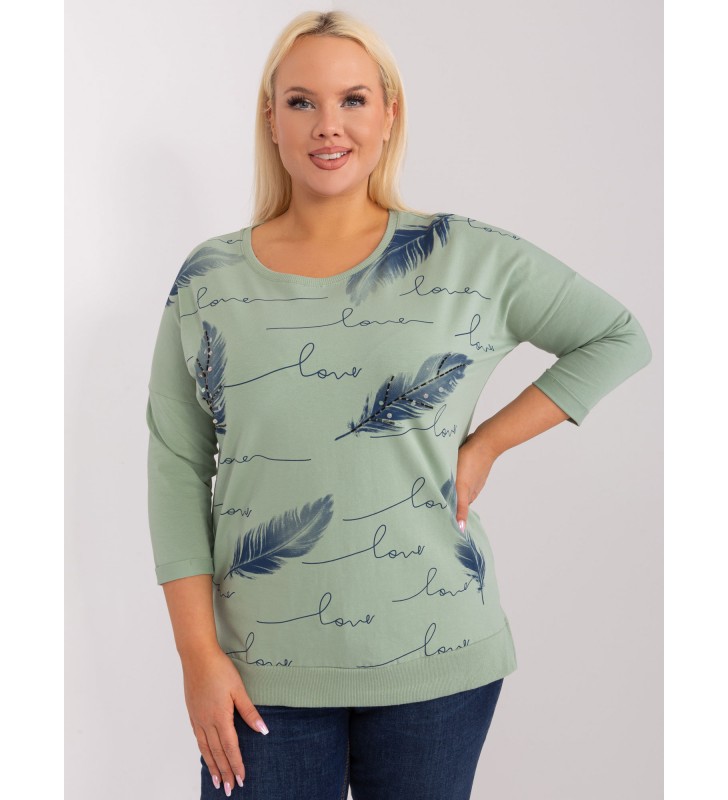 Bluzka plus size RV-BZ-9433.81 pistacjowy