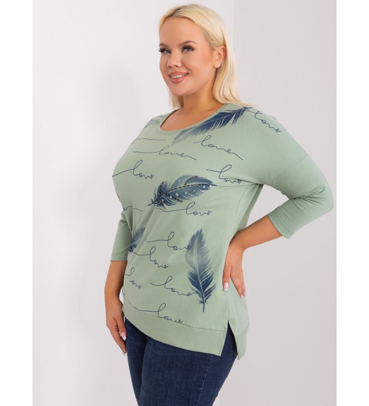 Bluzka plus size RV-BZ-9433.81 pistacjowy