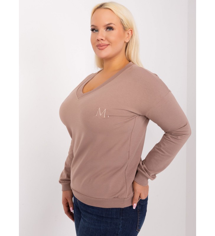 Bluzka plus size RV-BZ-9233.24 ciemny bezowy