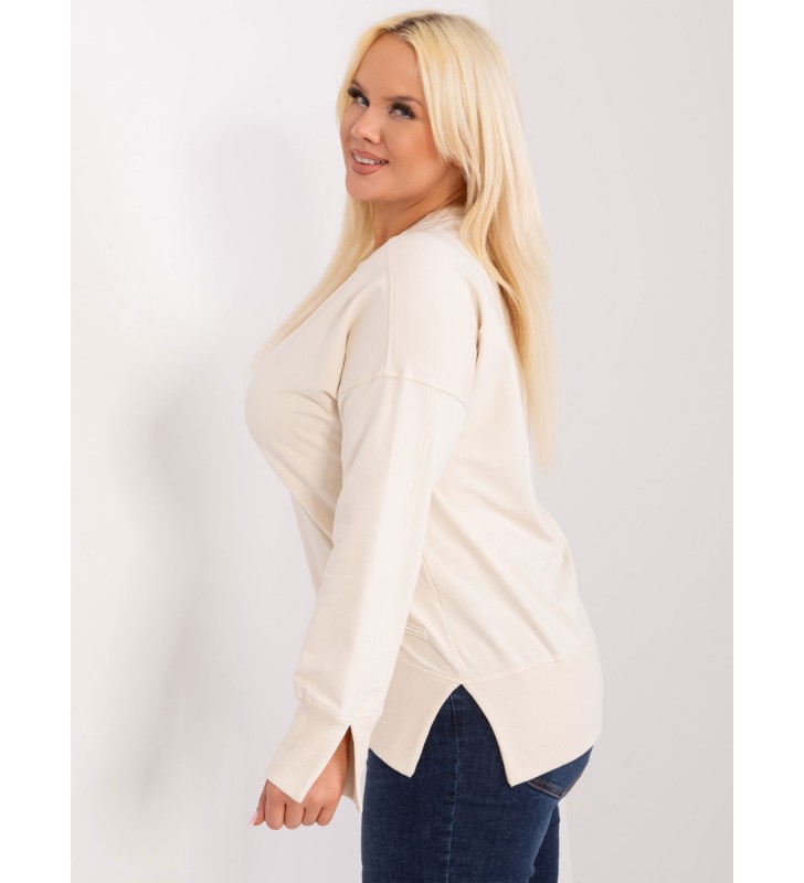 Bluzka plus size RV-BZ-9198.10X jasny beżowy