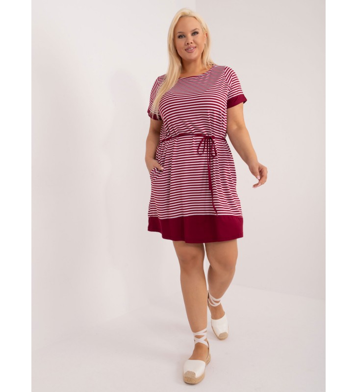 Sukienka plus size RV-SK-6633.13 bordowy