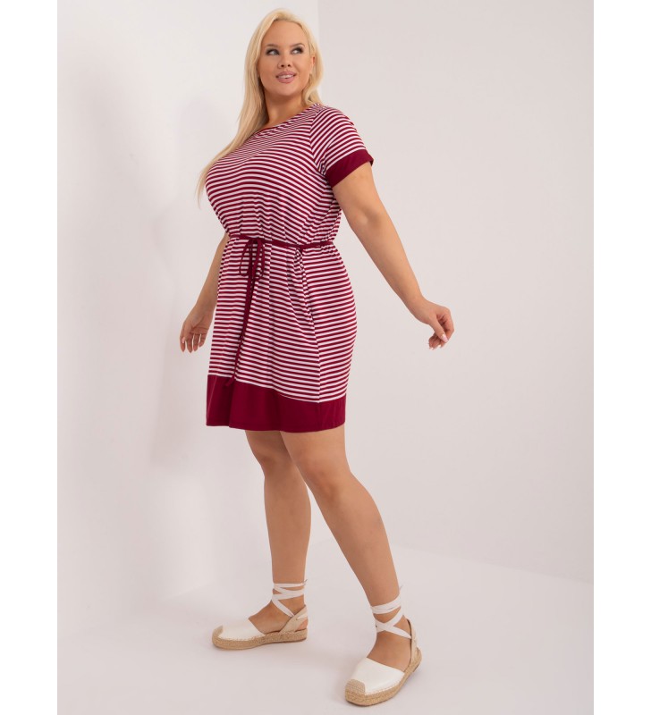 Sukienka plus size RV-SK-6633.13 bordowy