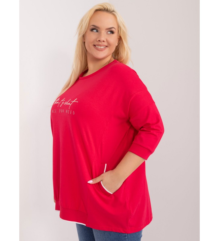 Bluzka plus size RV-BZ-9359.25 czerwony