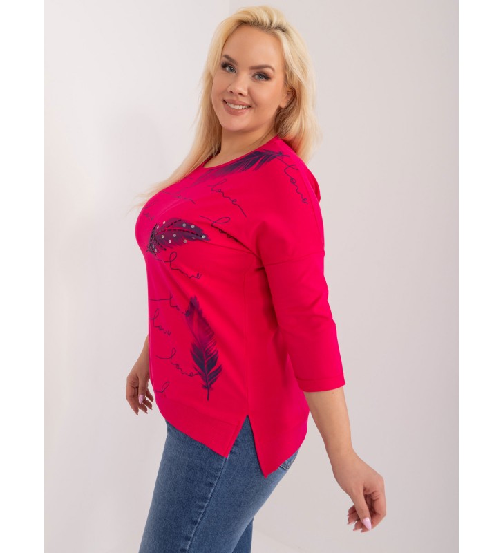 Bluzka plus size RV-BZ-9433.81 fuksjowy