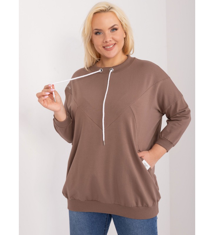 Bluzka plus size RV-BZ-9337.43 brązowy