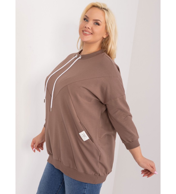 Bluzka plus size RV-BZ-9337.43 brązowy