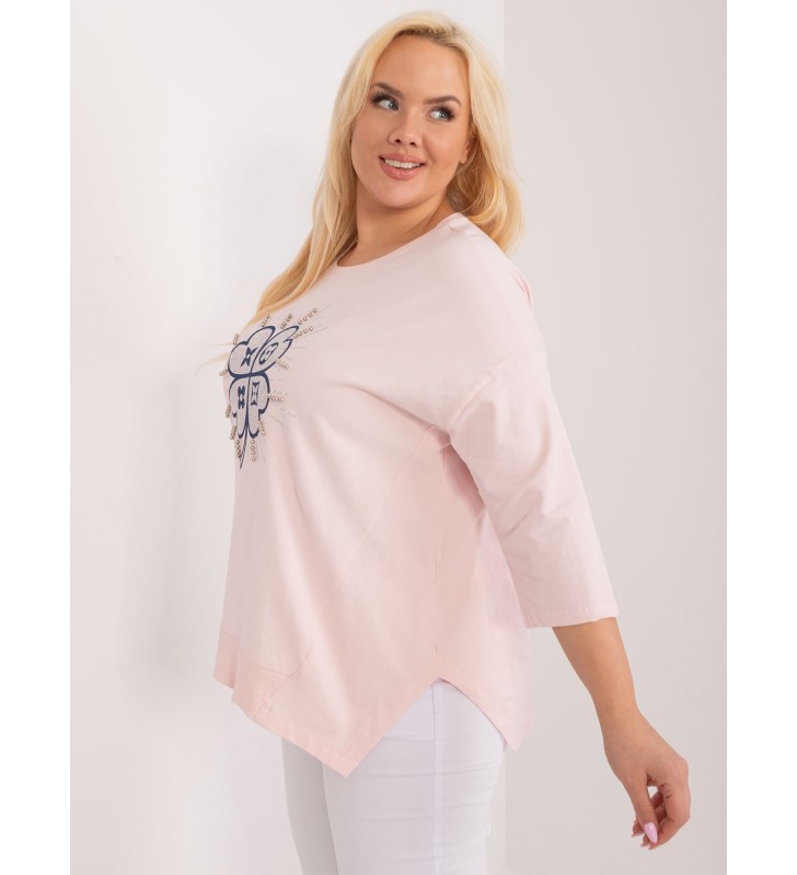 Bluzka plus size RV-BZ-9423.22 jasny różowy