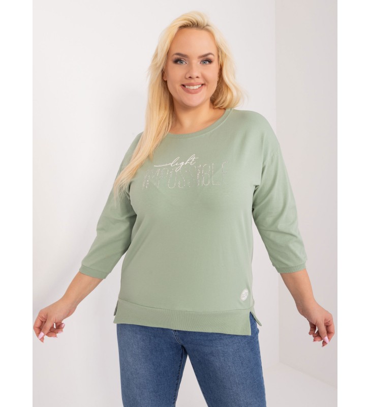 Bluzka plus size RV-BZ-9417.69 pistacjowy