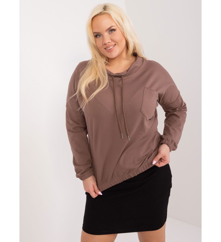 Bluzka plus size RV-BZ-9234.38 brązowy