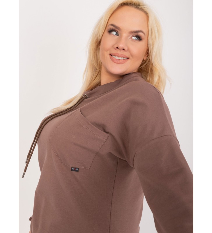 Bluzka plus size RV-BZ-9234.38 brązowy