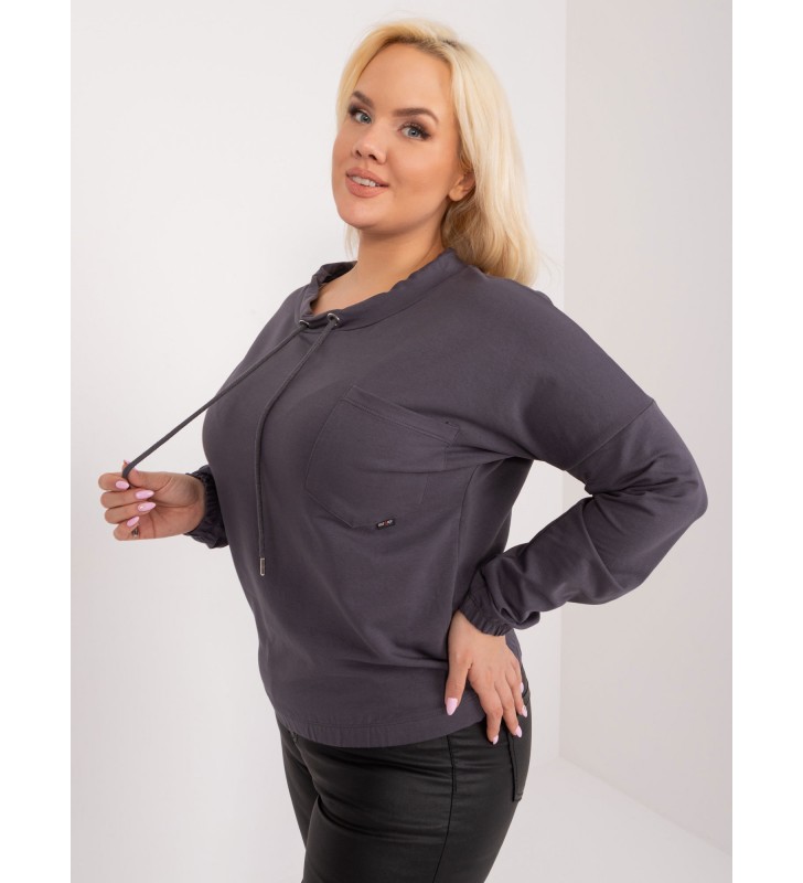 Bluzka plus size RV-BZ-9234.38 grafitowy