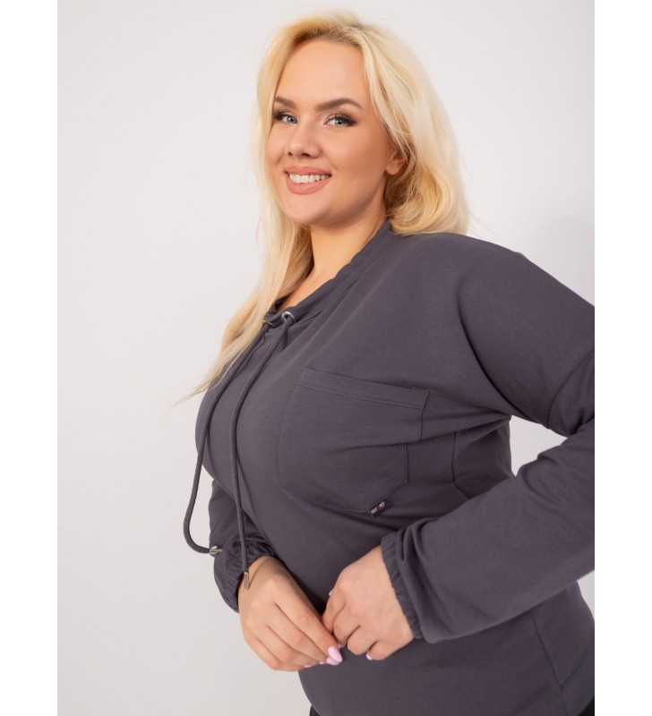 Bluzka plus size RV-BZ-9234.38 grafitowy