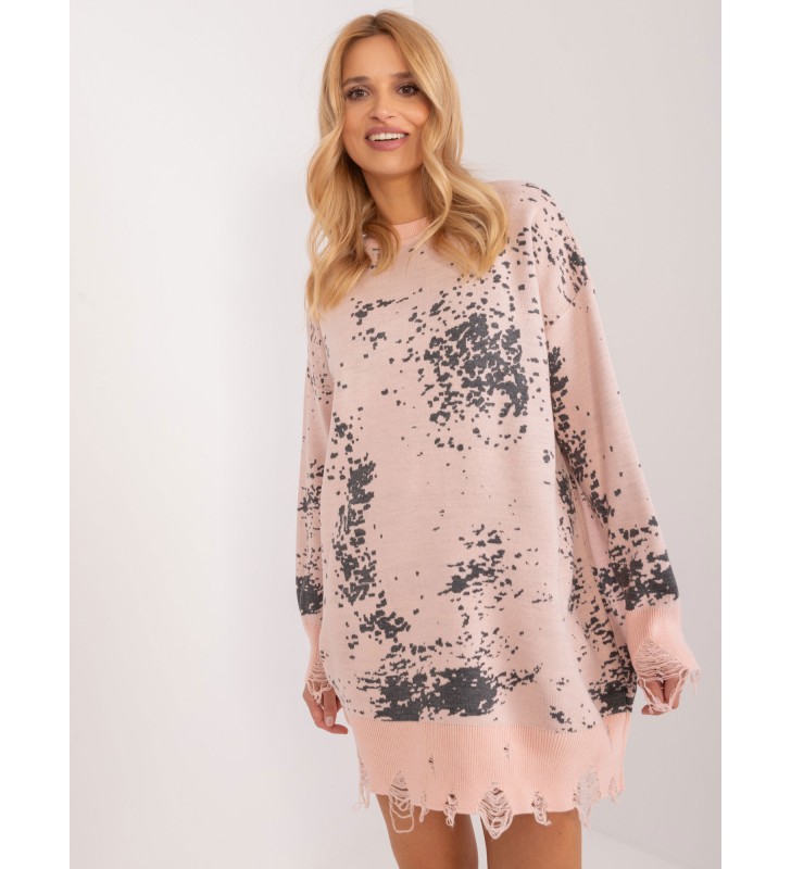 Sweter oversize BA-SW-14106.94 jasny różowy