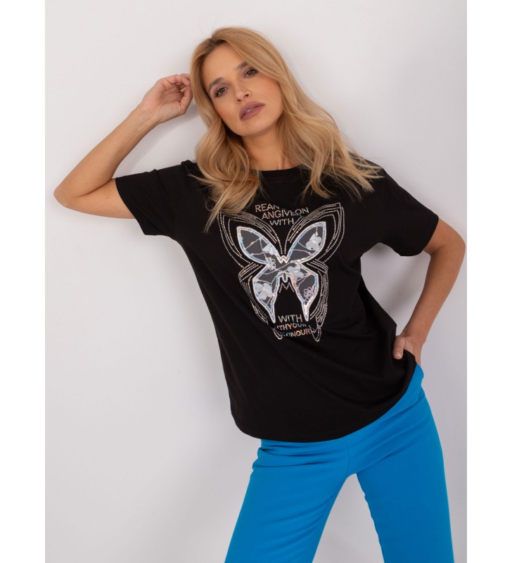 T-shirt z aplikacją PM-TS-4619.30 czarny