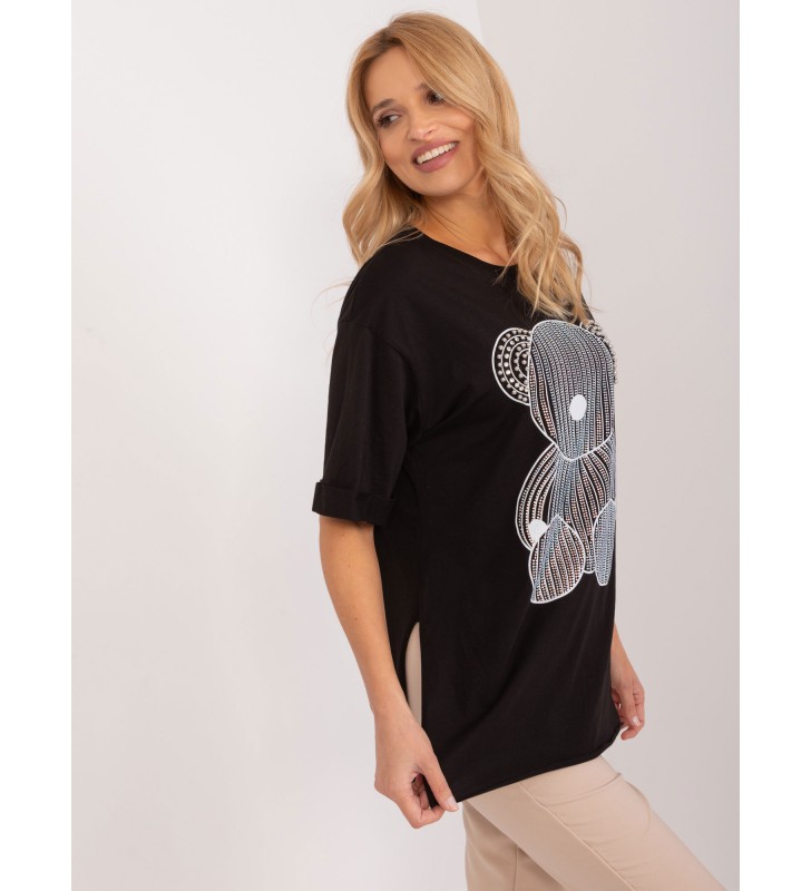 T-shirt z aplikacją PM-TS-4575.30 czarny