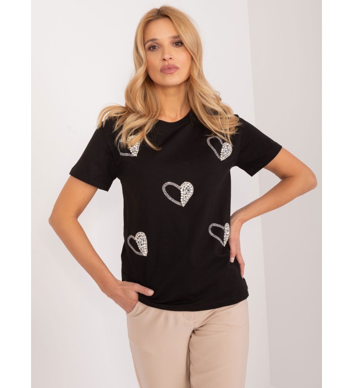 T-shirt z aplikacją PM-TS-4504.31 czarny