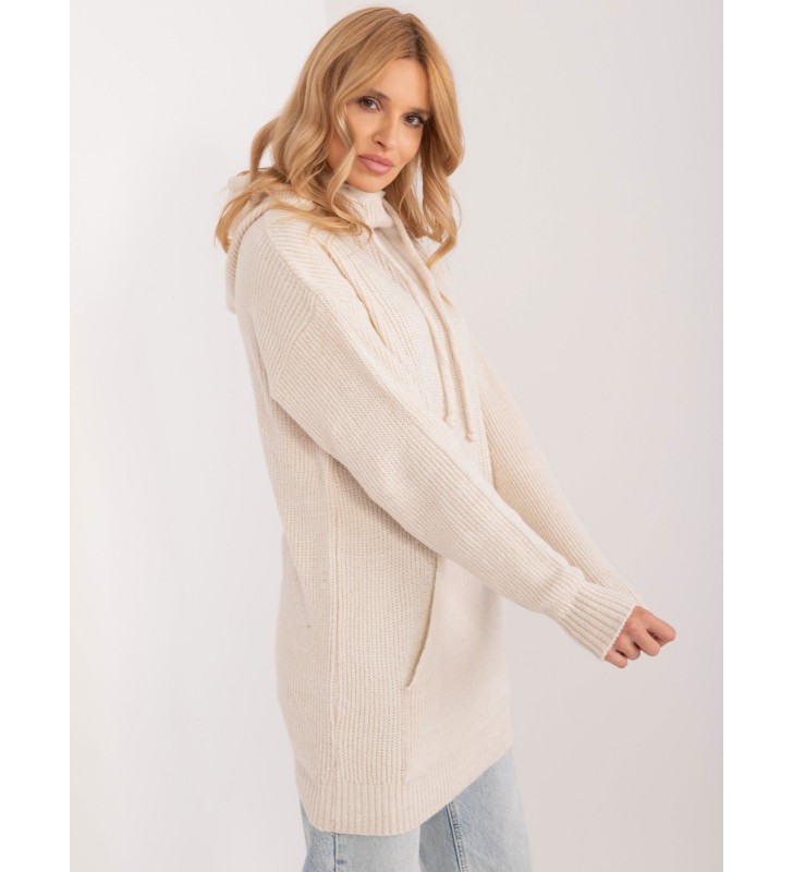 Sweter oversize BA-SW-0593.22 jasny beżowy