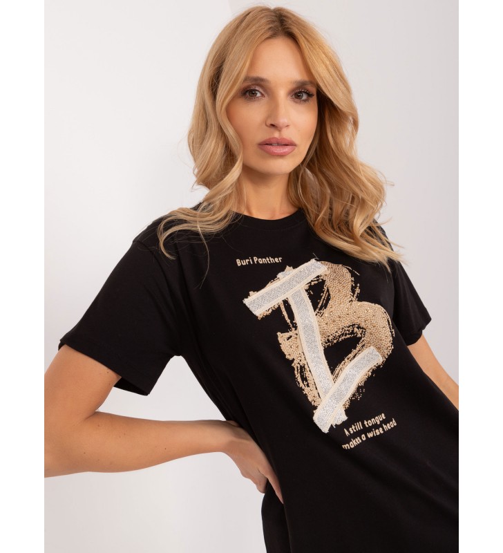 T-shirt z aplikacją PM-TS-4644.31 czarny