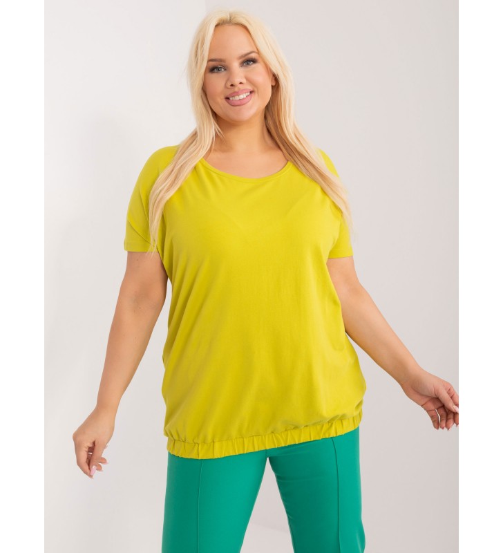 Bluzka plus size RV-BZ-6634.27 limonkowy