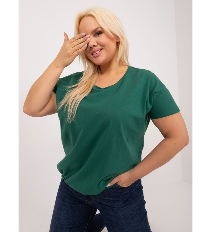 Bluzka plus size RV-BZ-6634.27 ciemny zielony