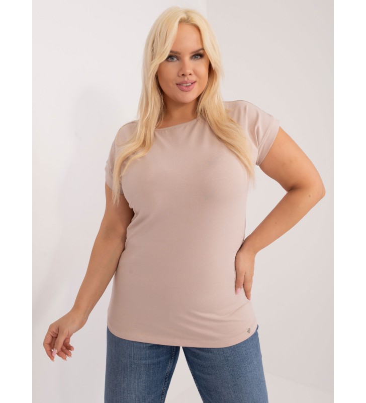 Bluzka plus size RV-BZ-6327.67 beżowy