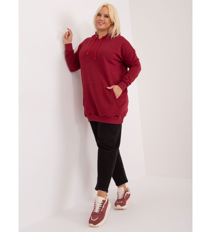 Bluza plus size RV-BL-6338.19X bordowy