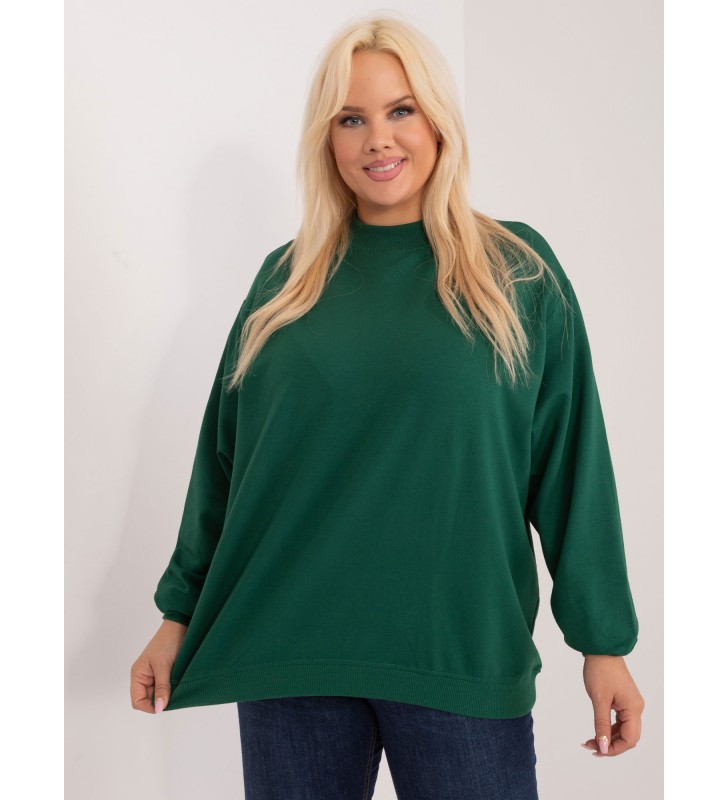 Bluza plus size RV-BL-6299.11 ciemny zielony