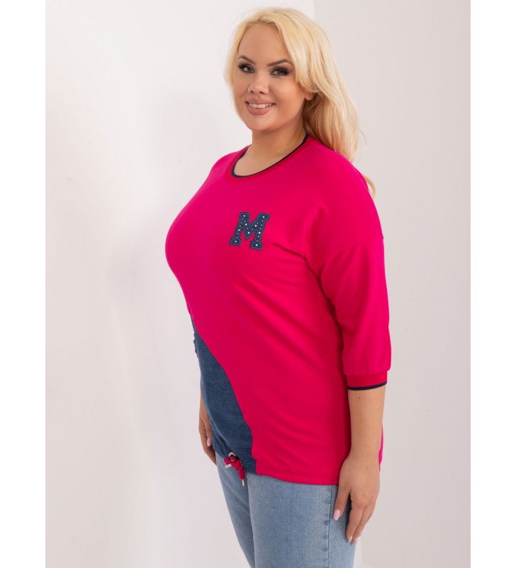 Bluzka plus size RV-BZ-9398.20 fuksjowy