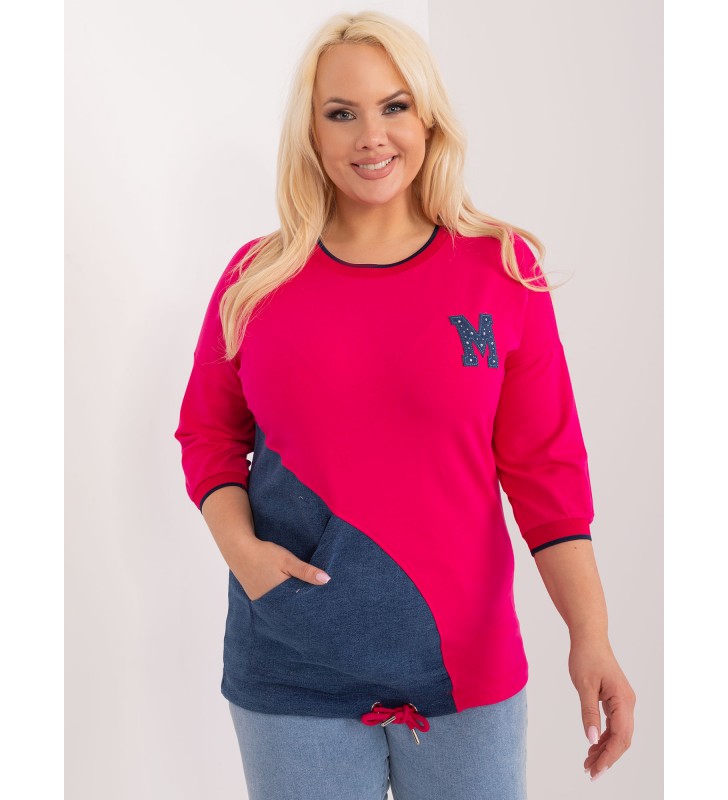 Bluzka plus size RV-BZ-9398.20 fuksjowy