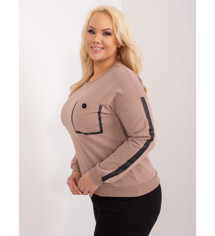 Bluzka plus size RV-BZ-9329.57 ciemny bezowy