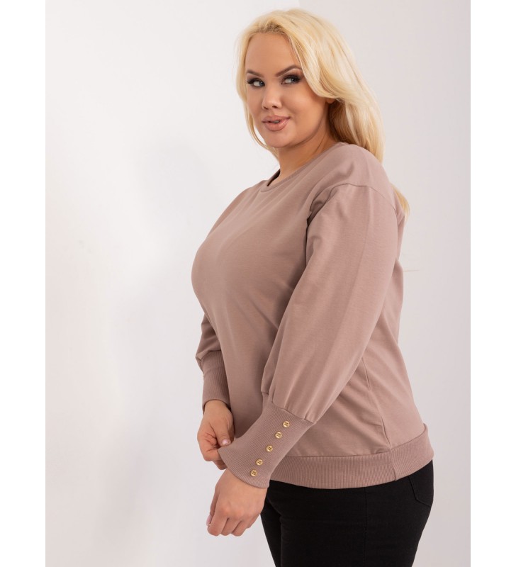 Bluzka plus size RV-BZ-9227.33X ciemny bezowy