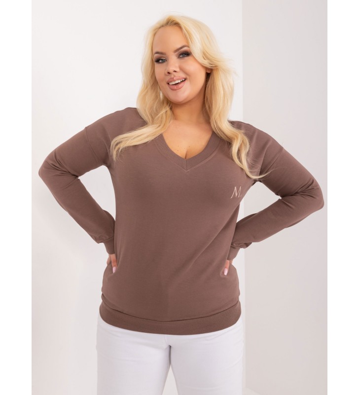 Bluzka plus size RV-BZ-9233.24 brązowy