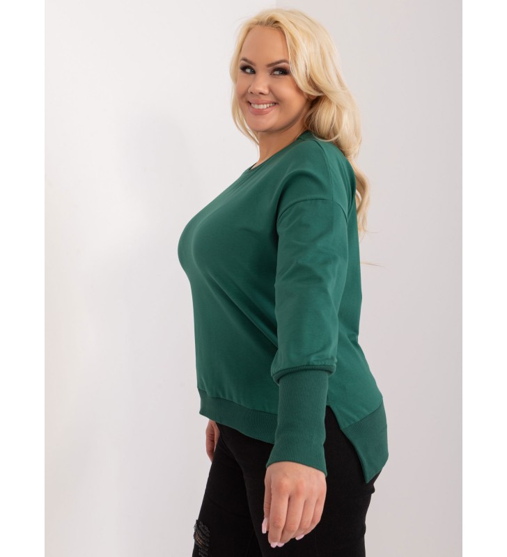 Bluzka plus size RV-BZ-9144.37 ciemny zielony