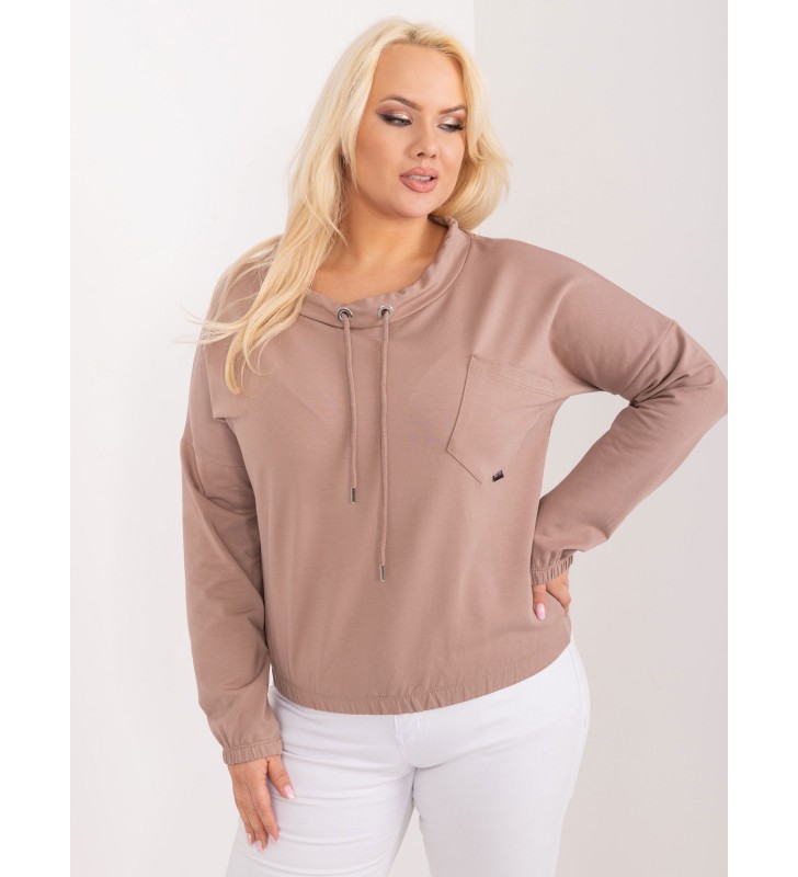 Bluzka plus size RV-BZ-9234.38 jasny brązowy