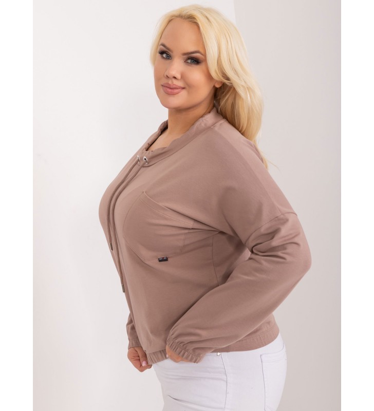 Bluzka plus size RV-BZ-9234.38 jasny brązowy