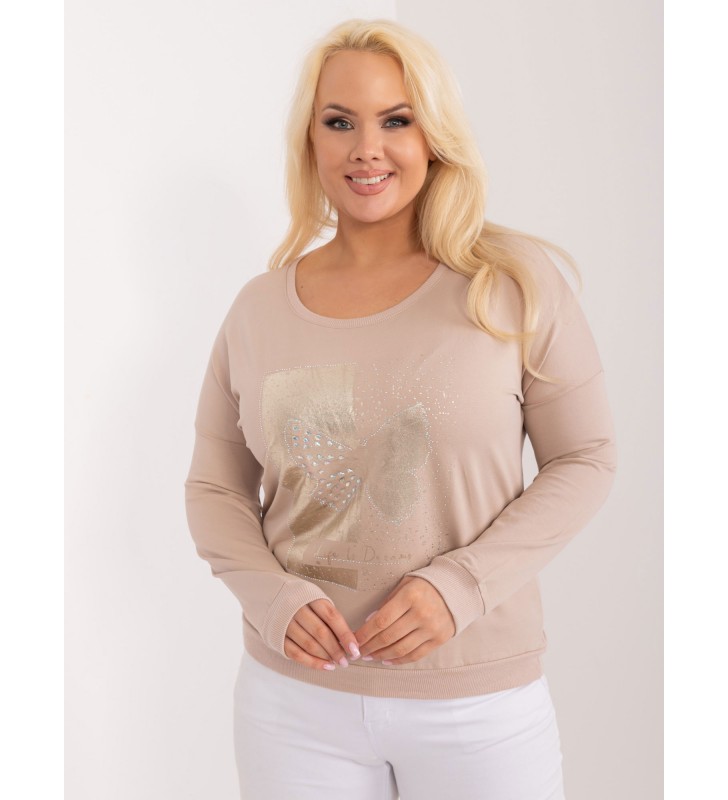 Bluzka plus size RV-BZ-8273.03 beżowy