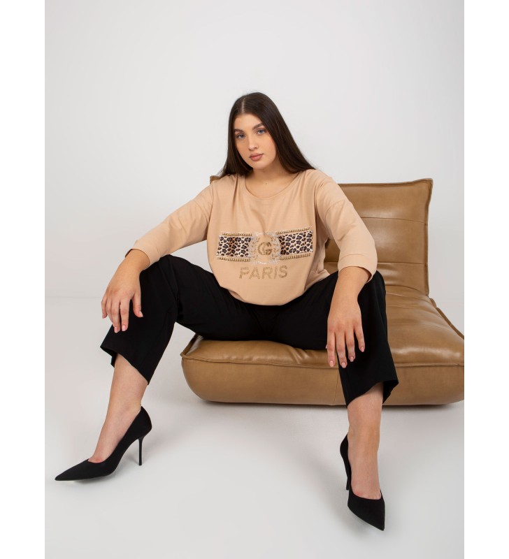 Bluzka plus size VI-BZ-2901.49P ciemny bezowy