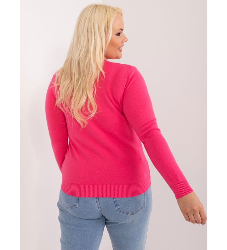 Sweter plus size PM-SW-B138.39X ciemny różowy