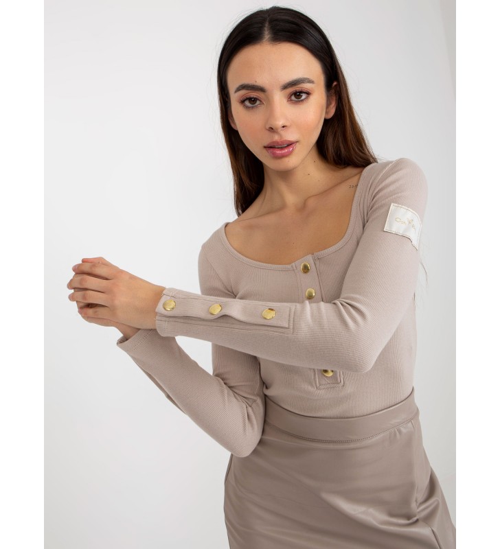 Bluzka longsleeves TW-BZ-OB-048.08 ciemny bezowy